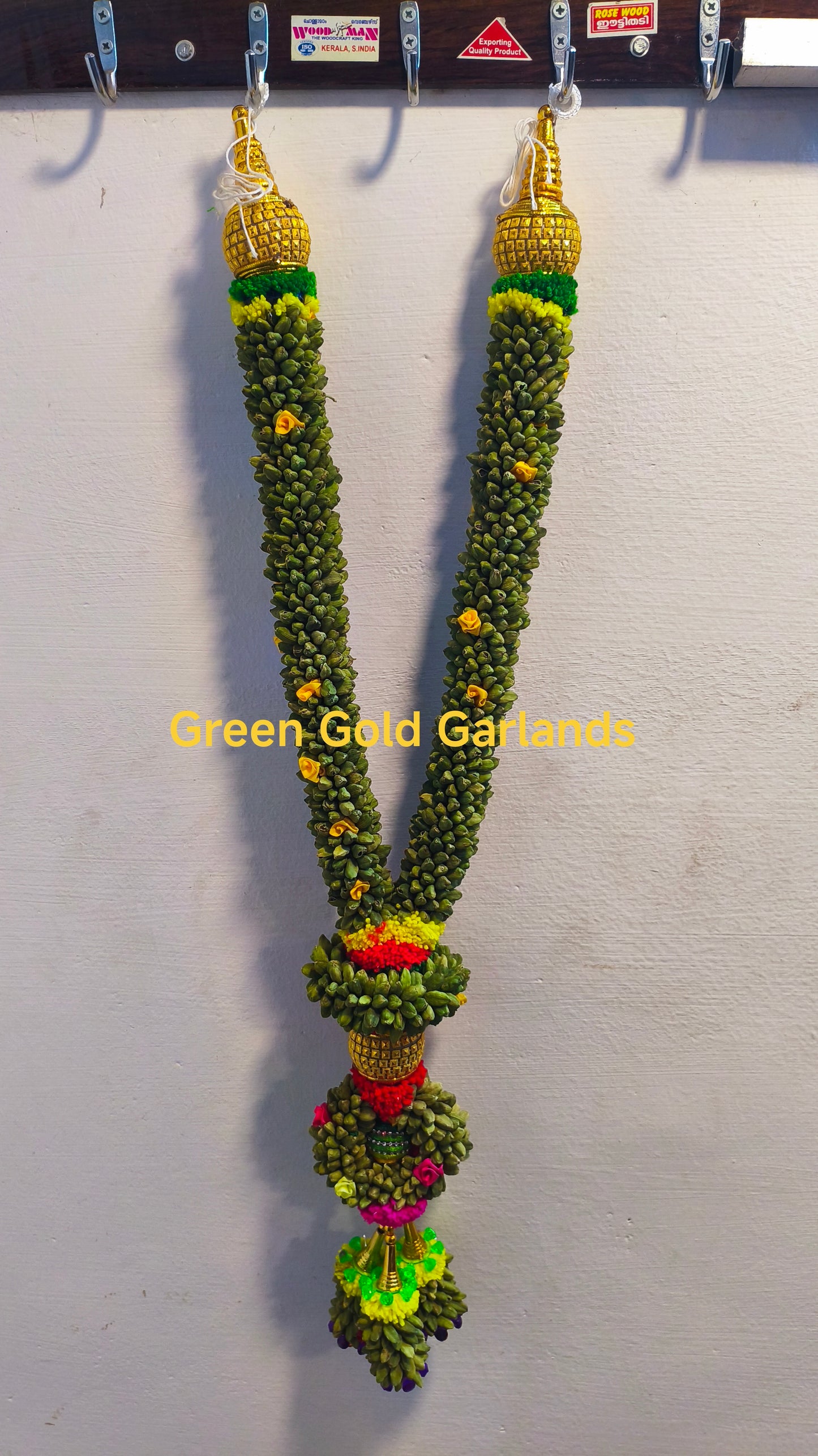 PureAura Cardamom Prayer Mala – 50 cm